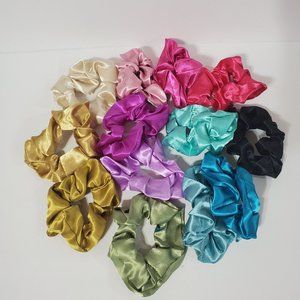13 Brand new satin hair ties scrunchies